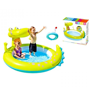 استخر بادی کودک اینتکس intex طرح تمساح با آبپاش مدل 57431-اسباب بازی